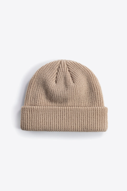 Khaki Unisex Knit Cuff Beanie, Gym Accessories and Fitness Accessory