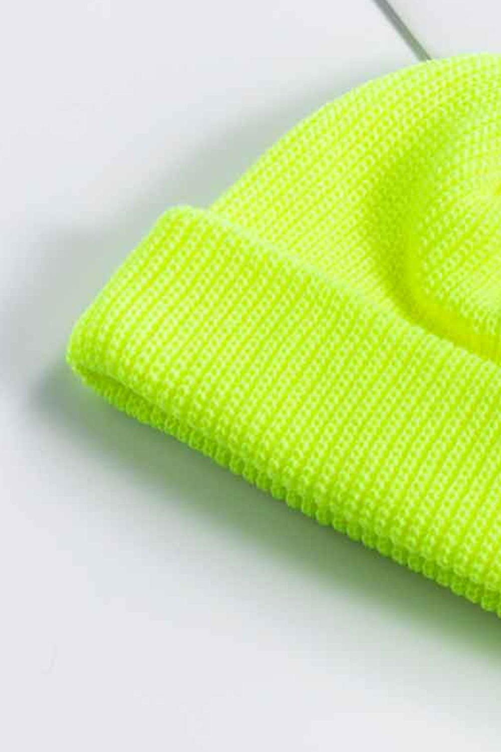 Lime Green Unisex Knit Cuff Beanie, Gym Accessories and Fitness Accessory