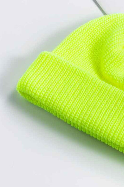 Lime Green Unisex Knit Cuff Beanie, Gym Accessories and Fitness Accessory