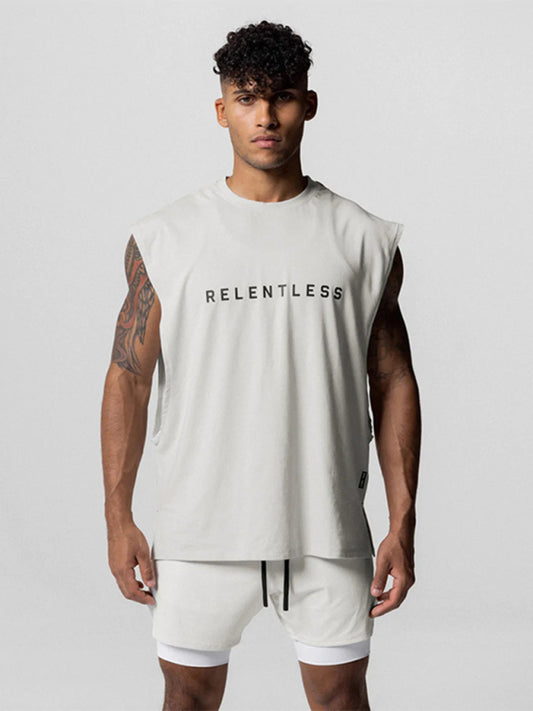 White Men's Tank Top T-Shirt, Athletic Clothes and Fitness Wear